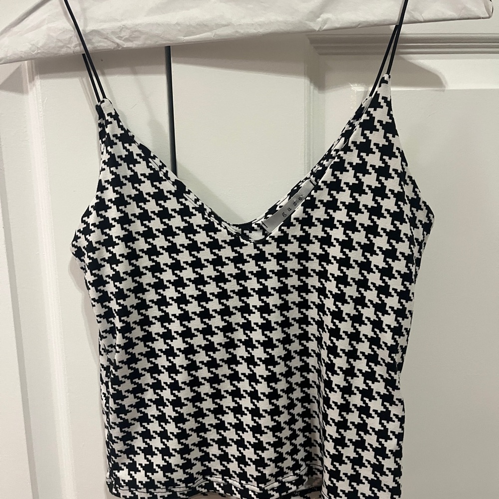 Houndstooth Black and White Women's Top
